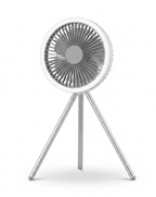 Altilerée Rechargeable Portable Tripod Fan with LED Ring Light, Power Bank & Air Circulator for Tent, Desk & Outdoor