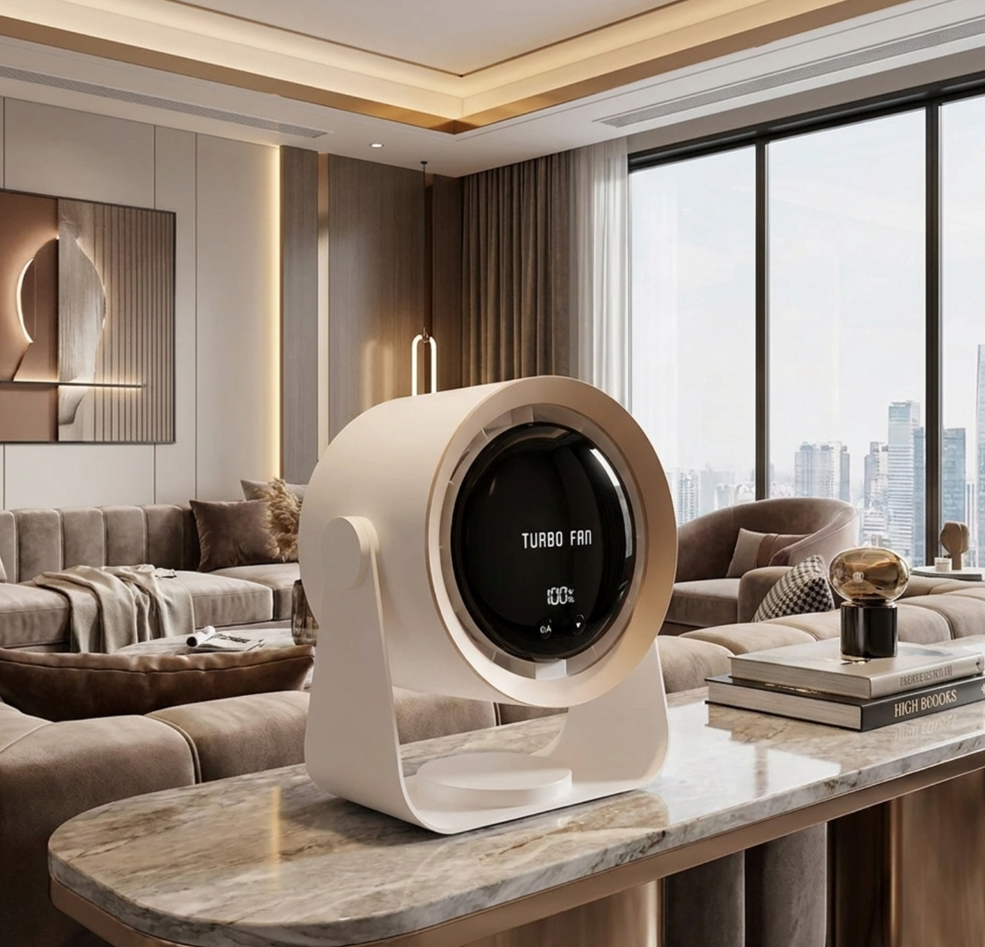 Altilerée Bladeless Fan Portable LED Display Compact Design Air Circulator