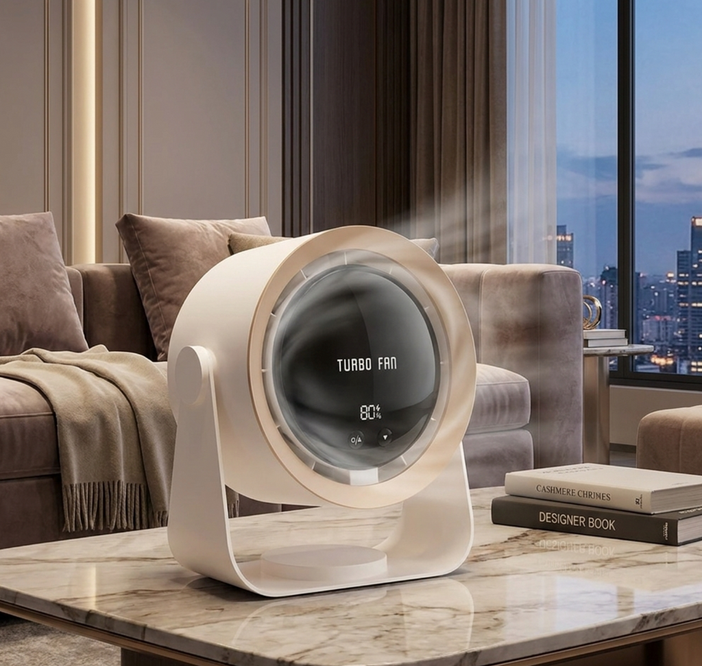 Altilerée Bladeless Fan Portable LED Display Compact Design Air Circulator