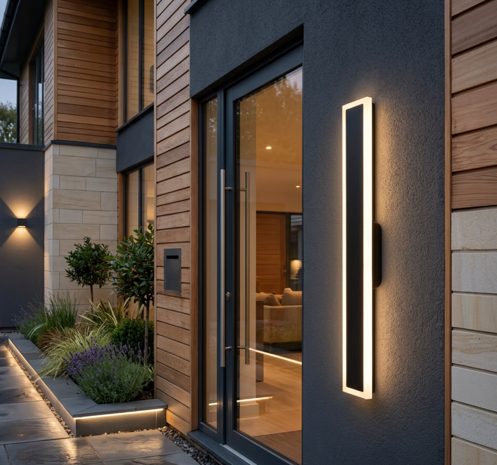 Atelierée Modern Linear Exterior Wall Light with Integrated LED