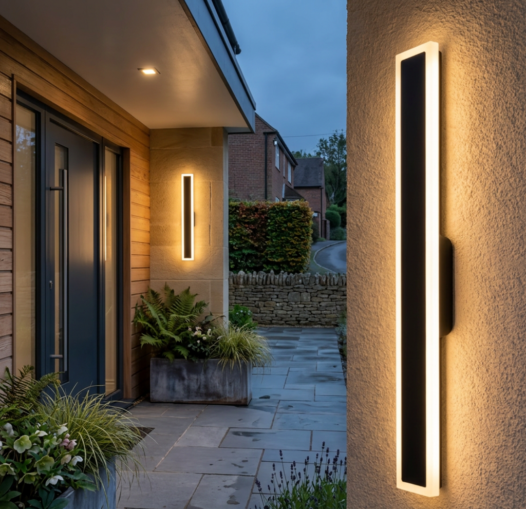 Atelierée Modern Linear Exterior Wall Light with Integrated LED