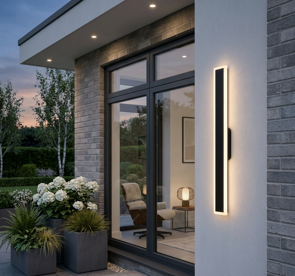 Atelierée Modern Linear Exterior Wall Light with Integrated LED