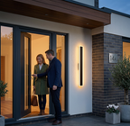 Atelierée Modern Linear Exterior Wall Light with Integrated LED