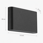 Atelierée Premium Black LED Outdoor Wall Light with Up & Down Glow