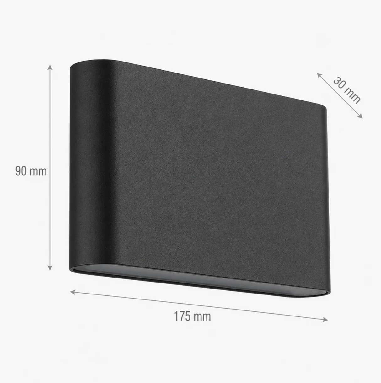 Atelierée Premium Black LED Outdoor Wall Light with Up & Down Glow