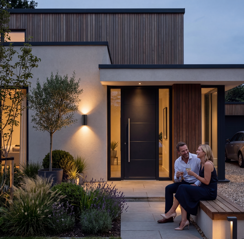 Atelierée Modern Anthracite Outdoor Wall Light with Up & Down Illumination