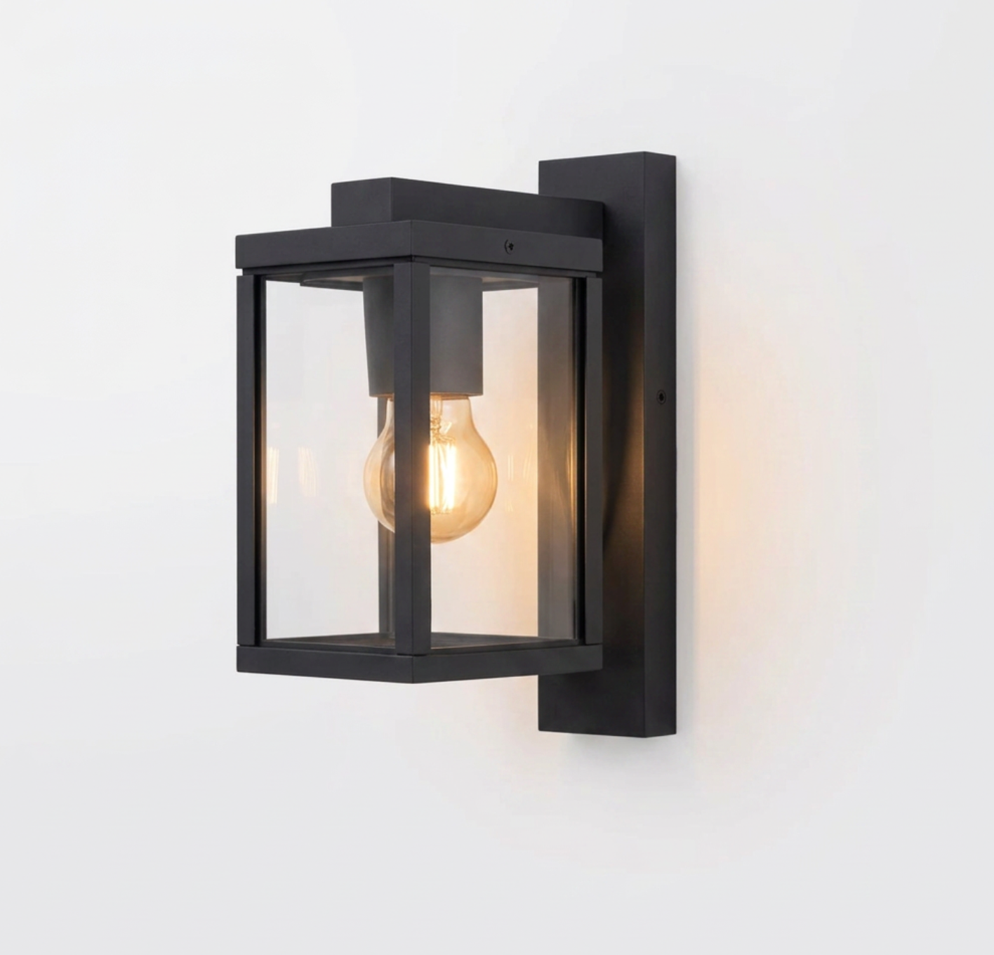 Atelierée Luxury Anthracite Outdoor Lantern Wall Light with Clear Glass