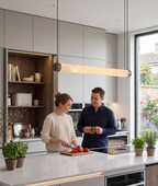 Atelierée Architectural LED Alabaster Pendant Light for Kitchen Islands & Dining Rooms