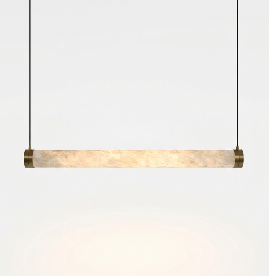 Atelierée Architectural LED Alabaster Pendant Light for Kitchen Islands & Dining Rooms