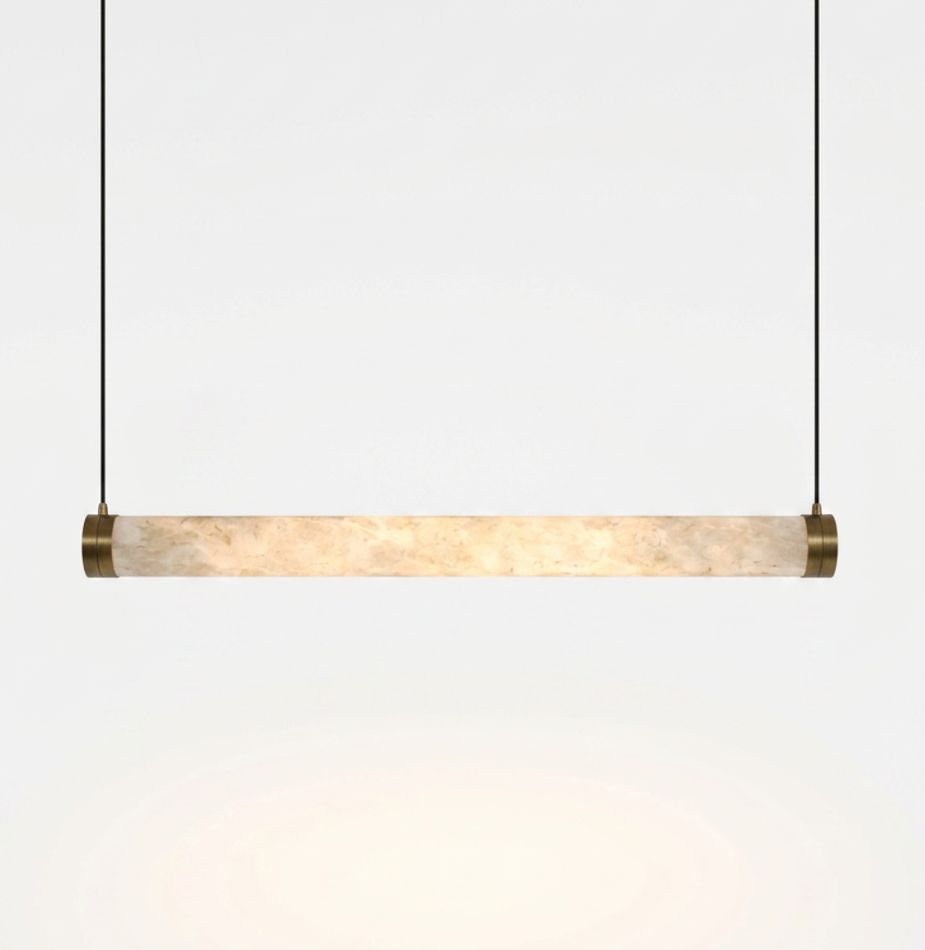 Atelierée Architectural LED Alabaster Pendant Light for Kitchen Islands & Dining Rooms