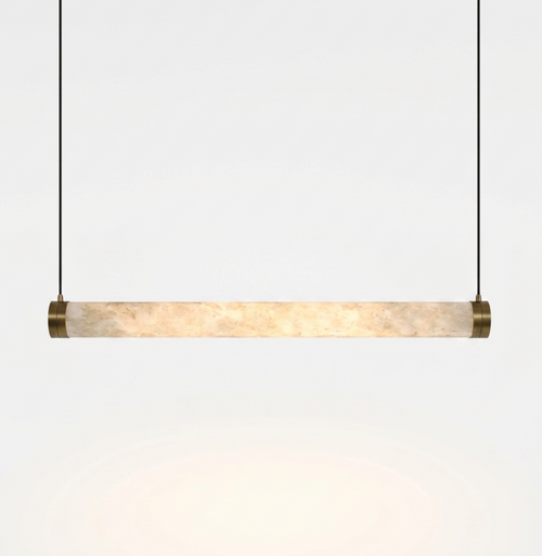 Atelierée Architectural LED Alabaster Pendant Light for Kitchen Islands & Dining Rooms