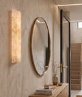Atelierée Luxury Alabaster Fluted Wall Light with Integrated LED 400mm