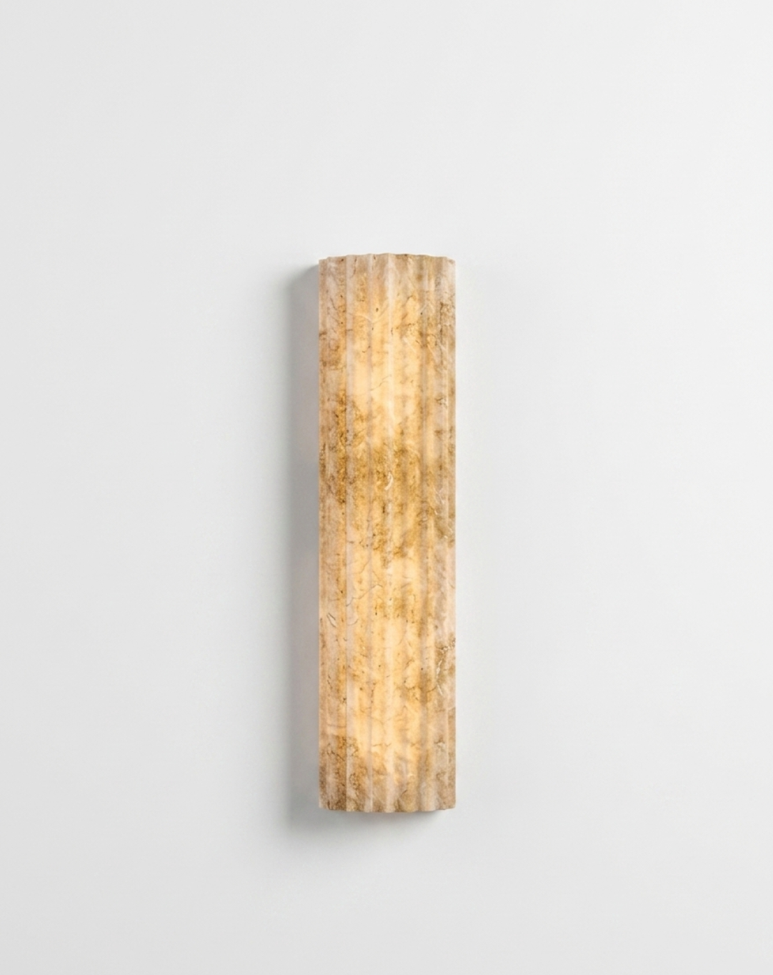 Atelierée Luxury Alabaster Fluted Wall Light with Integrated LED 400mm
