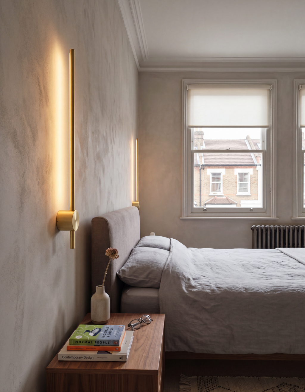 Atelierée Brass Pillar Wall Light for Bathroom & Bedroom Interiors x2