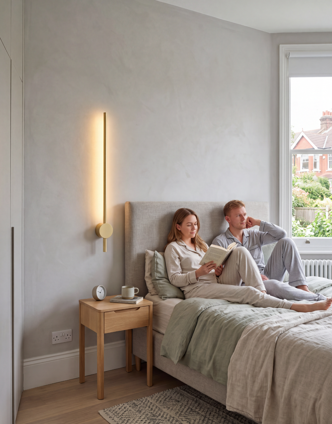 Atelierée Brass Pillar Wall Light for Bathroom & Bedroom Interiors x2