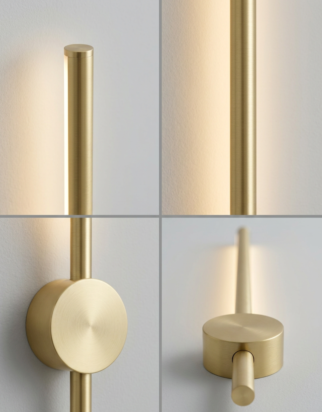 Atelierée Brass Pillar Wall Light for Bathroom & Bedroom Interiors x2