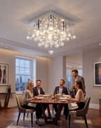 Atelierée Orlando Crystal Flush Ceiling Light | Luxury Chrome IP44 Bathroom Ceiling Light
