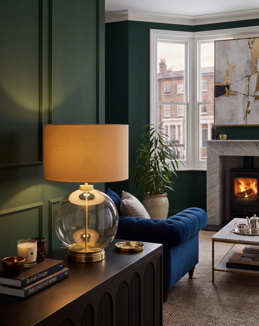 Atelierée Metro Brass Table Lamp | Luxury Designer Bedside & Living Room Lamp