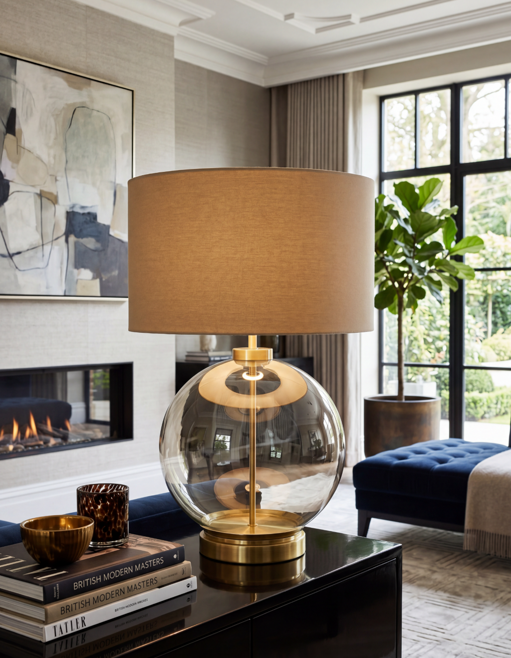 Atelierée Metro Brass Table Lamp | Luxury Designer Bedside & Living Room Lamp