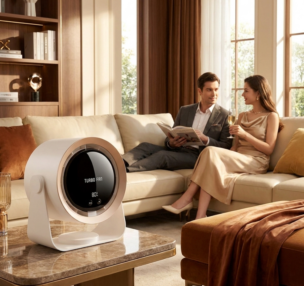 Altilerée Bladeless Fan Portable LED Display Compact Design Air Circulator