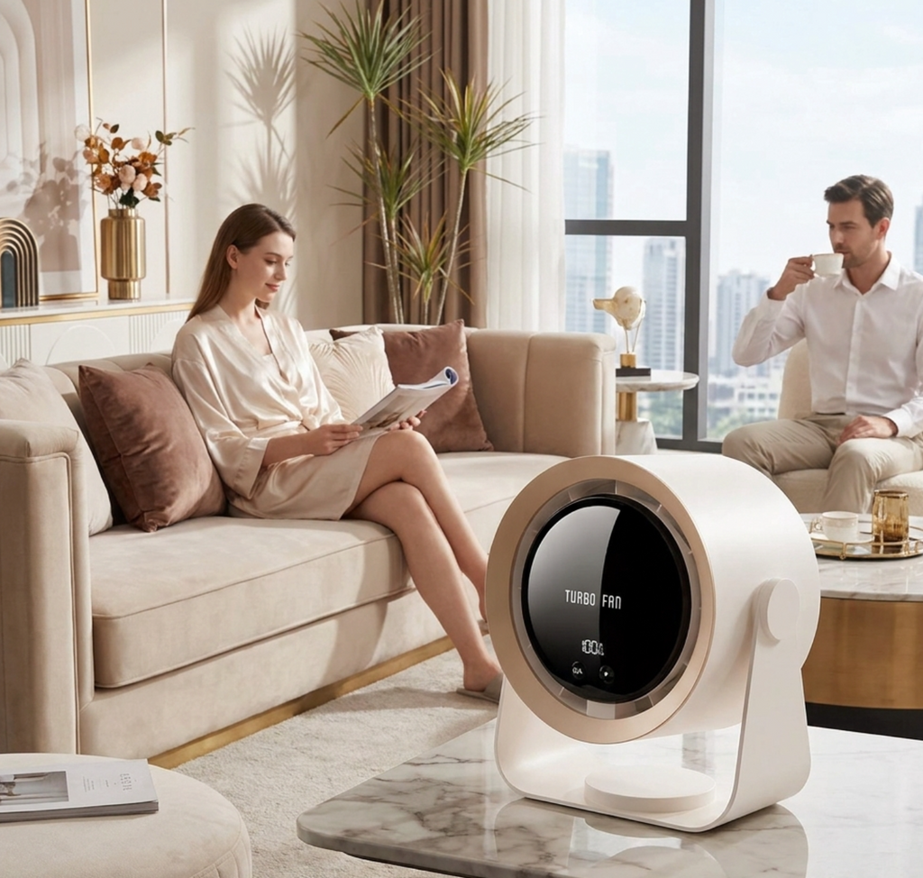 Altilerée Bladeless Fan Portable LED Display Compact Design Air Circulator