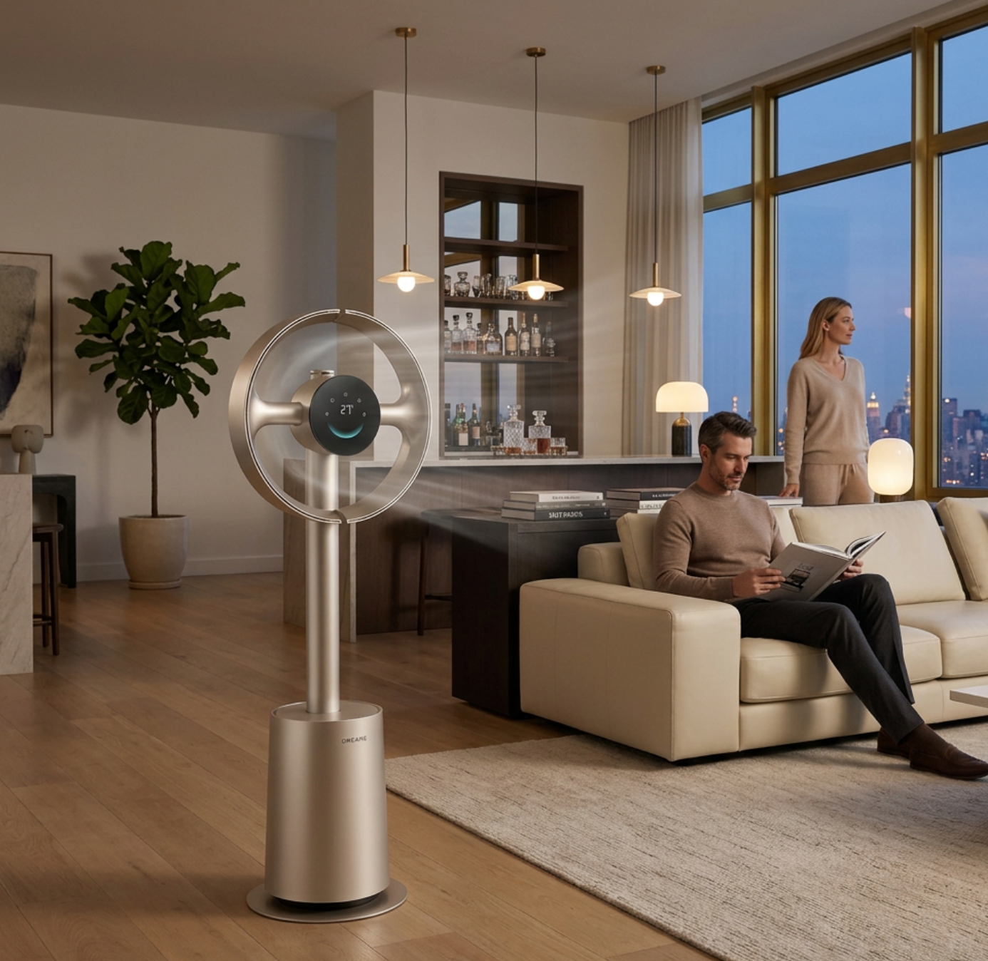 Atelierée Dreame Bladeless Fan MF10, Luxury Oscillating Air Circulator with Smart App Control