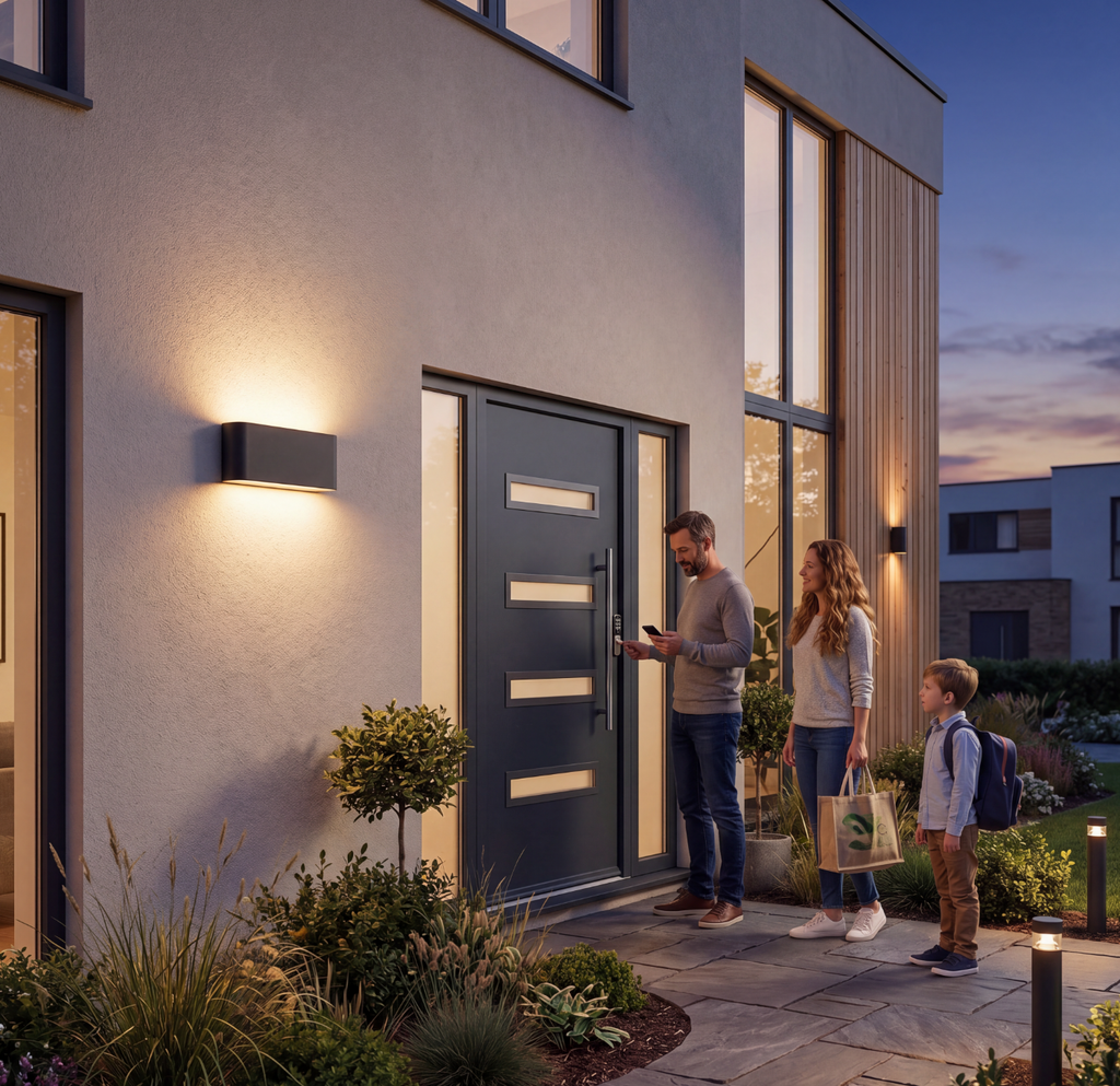Atelierée Premium Black LED Outdoor Wall Light with Up & Down Glow