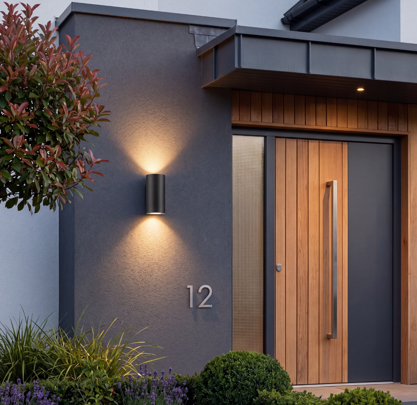 Atelierée Modern Anthracite Outdoor Wall Light with Up & Down Illumination