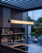 Atelierée Architectural LED Alabaster Pendant Light for Kitchen Islands & Dining Rooms