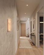 Atelierée Luxury Alabaster Fluted Wall Light with Integrated LED 400mm