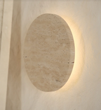 Atelierée Contemporary Circular Stone Wall Lamp with Warm LED 260mm