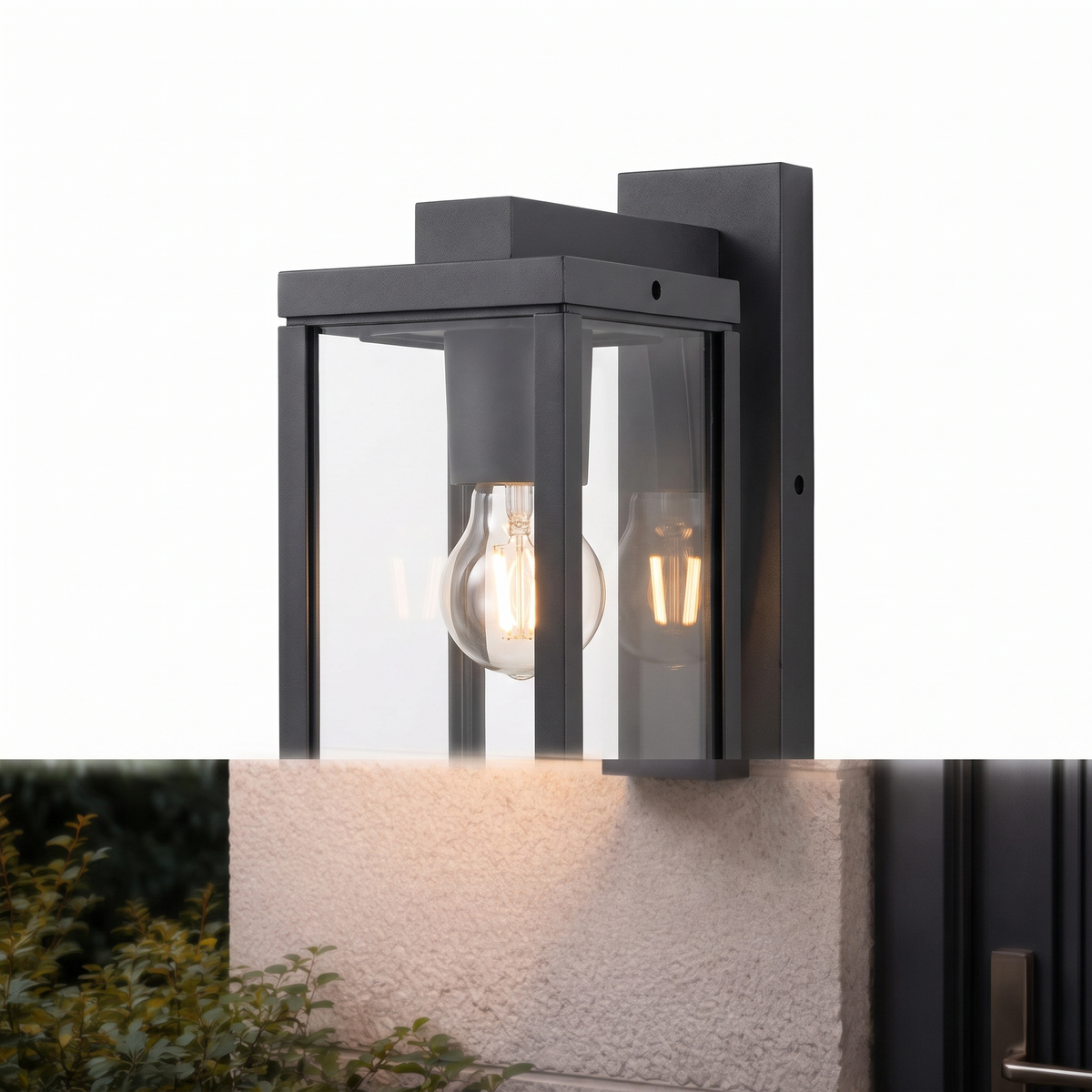 Atelierée premium anthracite outdoor wall lantern, side profile