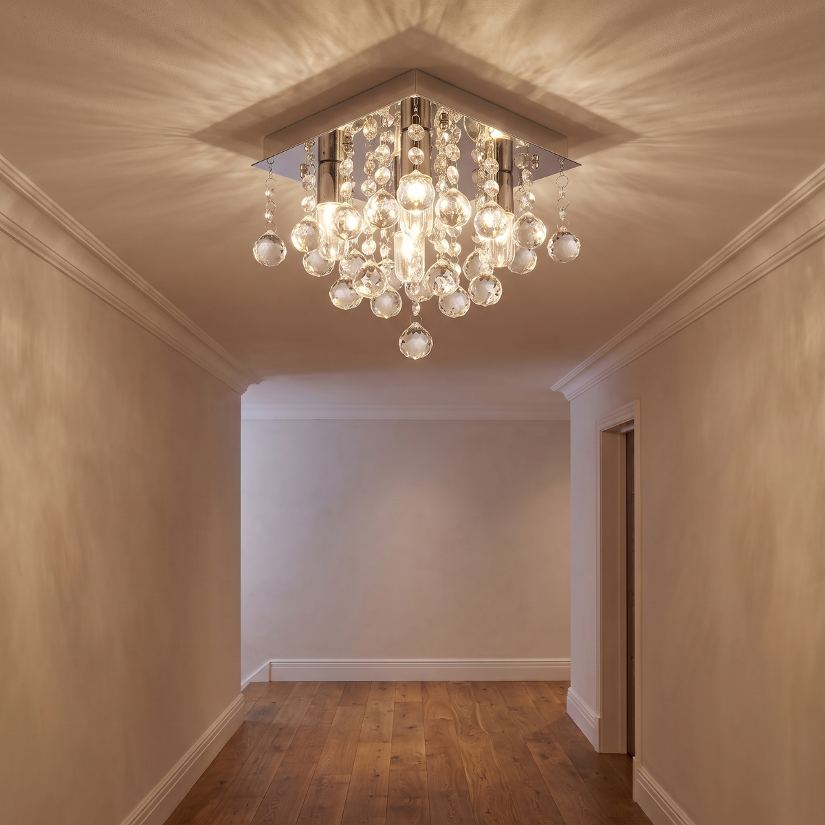 Atelierée Orlando IP44 crystal ceiling light for bathrooms
