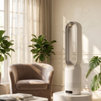 Atelierée energy efficient bladeless tower fan, full height view