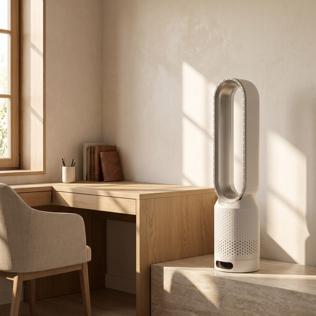 Atelierée bladeless tower cooling fan with UV and ion purification