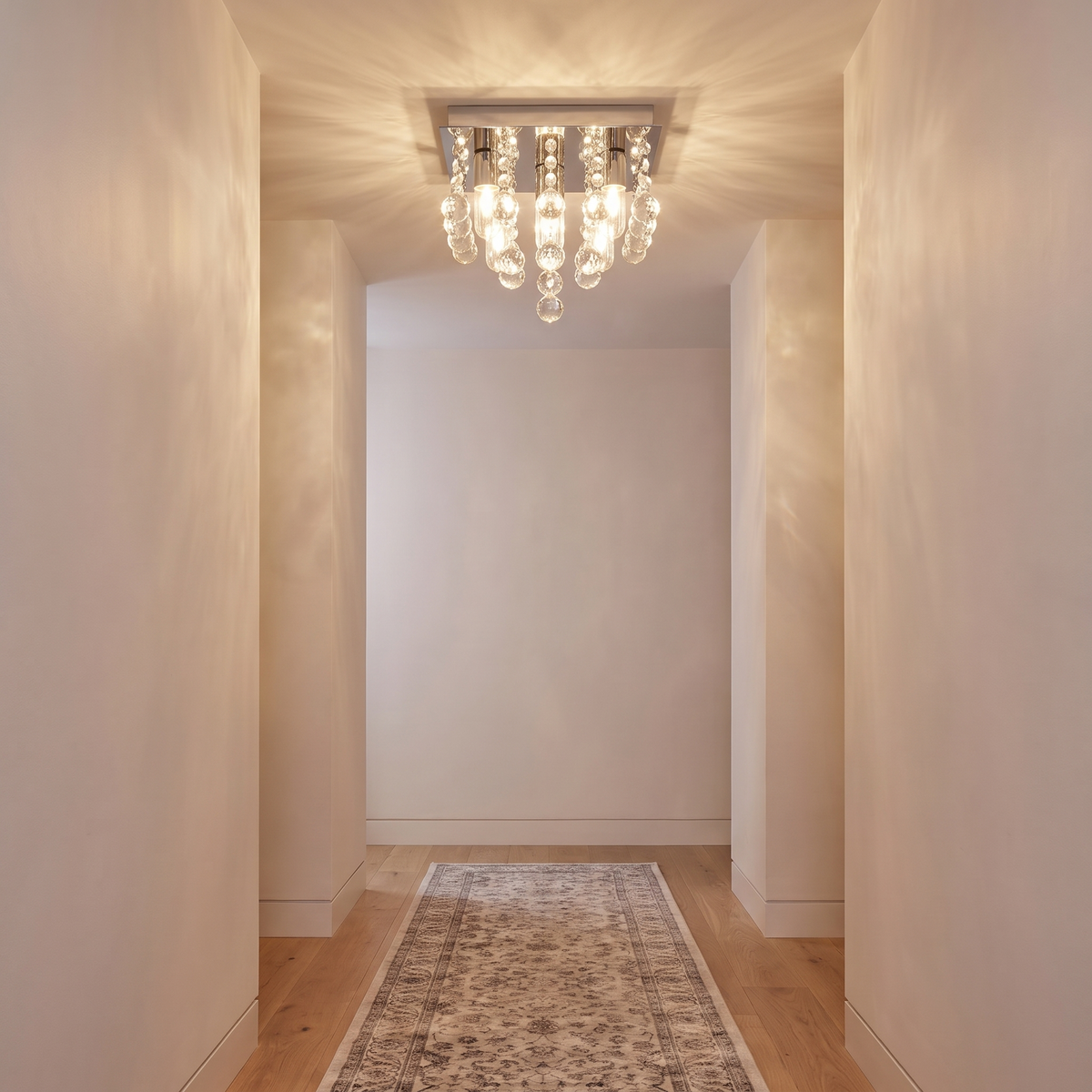 Atelierée Orlando luxury chrome and crystal ceiling light