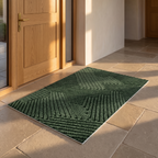 Non slip entrance door mat inside the front door of a modern home