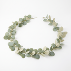 180cm artificial eucalyptus garland in sage and bone on a white background