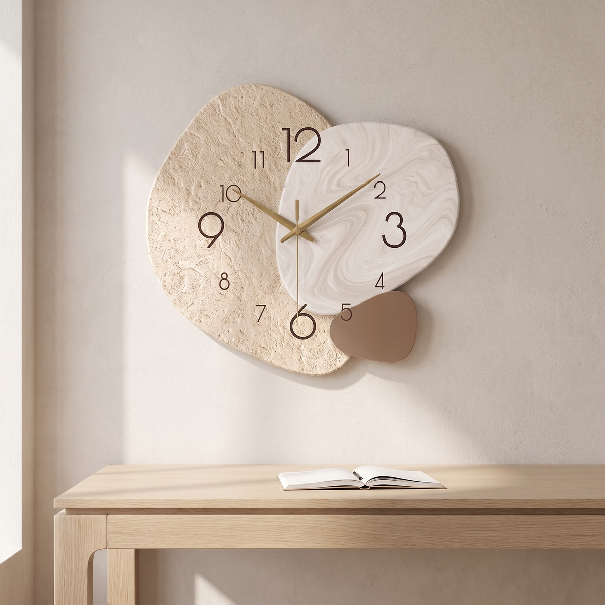 TempoStone modern wall clock on a home office wall