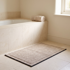 Super absorbent bath mat beside a built in bath
