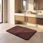 UltraSoft absorbent bath mat in front of an ensuite vanity