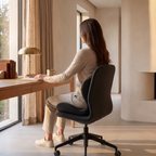 Atelierée contoured seat cushion in use on an office chair
