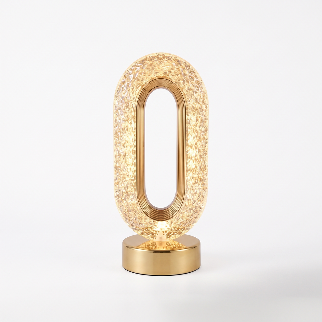 Stellora 3D crystal LED night light on a plain white background