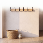 Nordic wall mounted coat rack on a plain white background