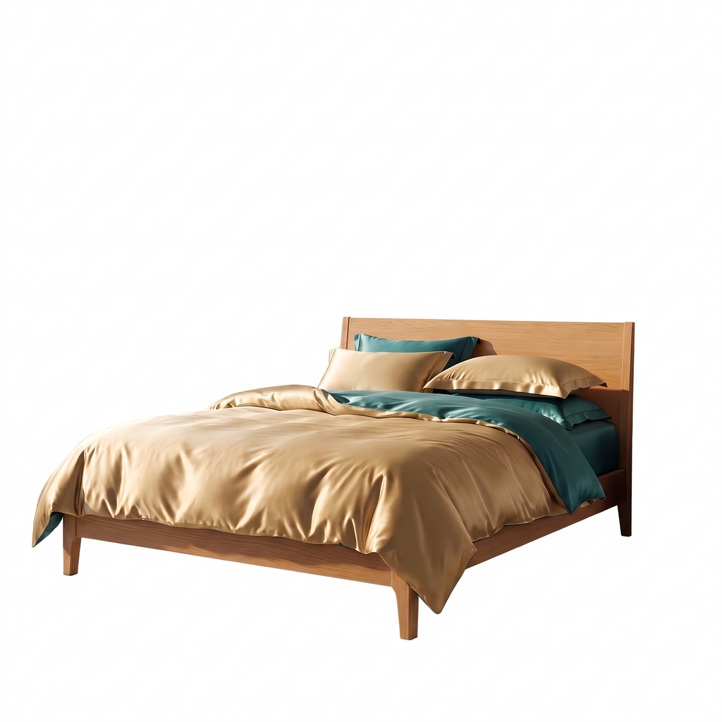 Mulberry silk bedding set on a plain white background