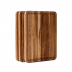 Book shaped chopping board set on a plain white background