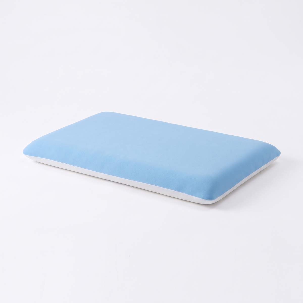 Hyper slim memory foam pillow on a plain white background