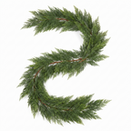 Atelierée Thornwood 9ft real touch cedar garland on a pure white background