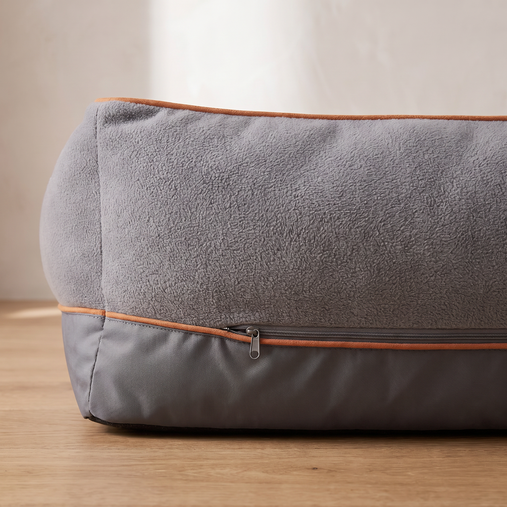 Close detail of the fleece bolster wall and waterproof base band