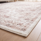 Close detail of the Savona rug pile and bound edge